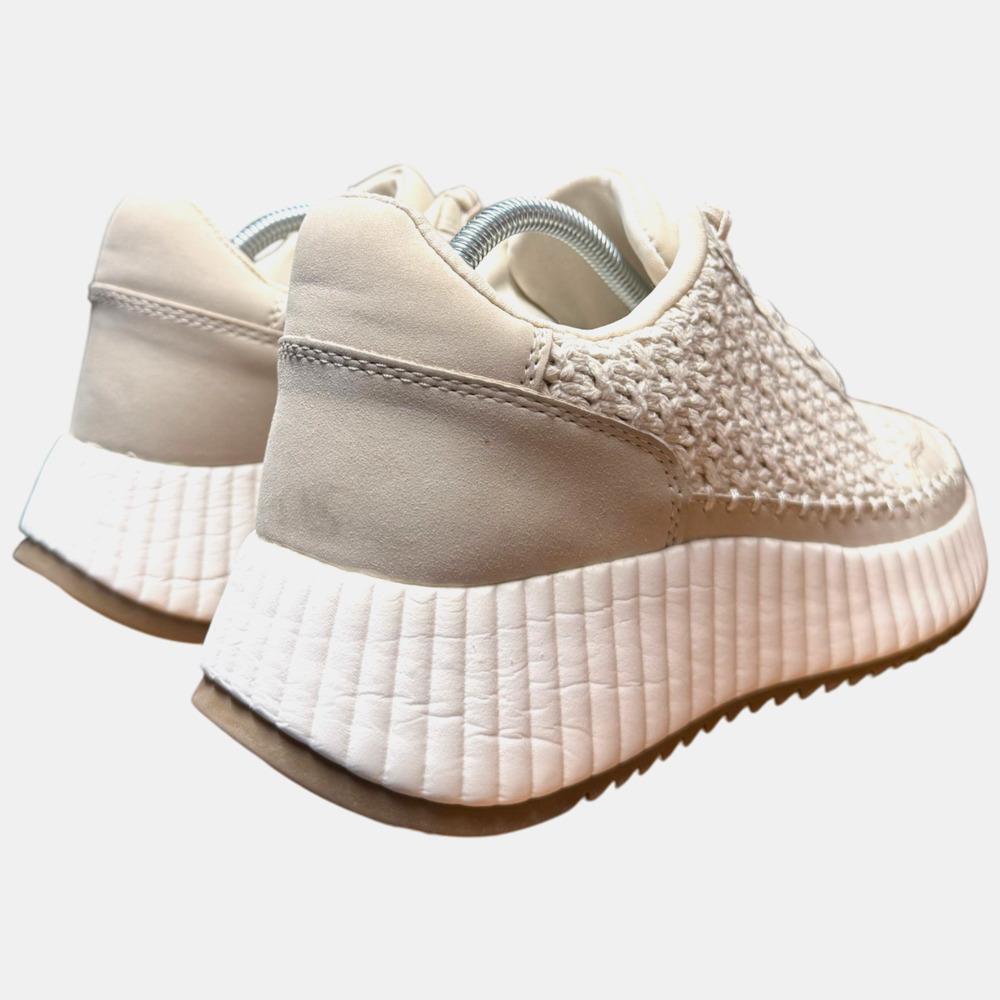 DV by DOLCE VITA Fredi Women 8 Sandstone Crochet Sneakers Platform Comfort Shoes - Picture 5 of 13
